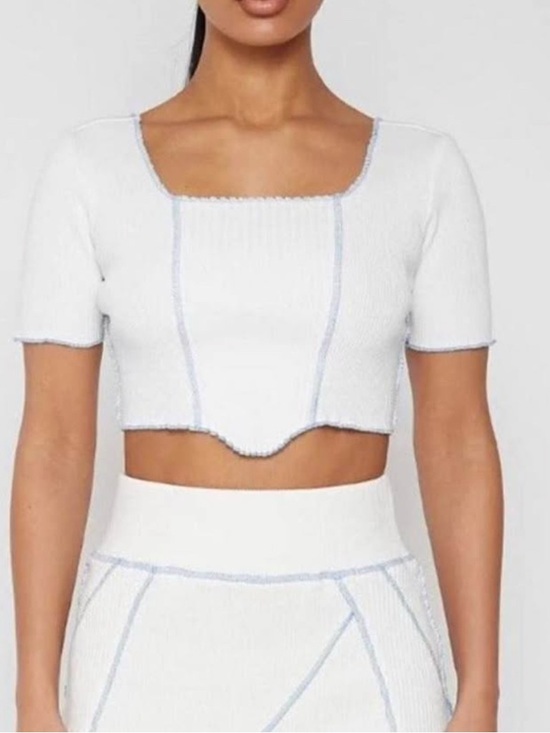 Maniere De Voir Tops - Crop Top + Mini Skirt Co-Ord Set - NWT